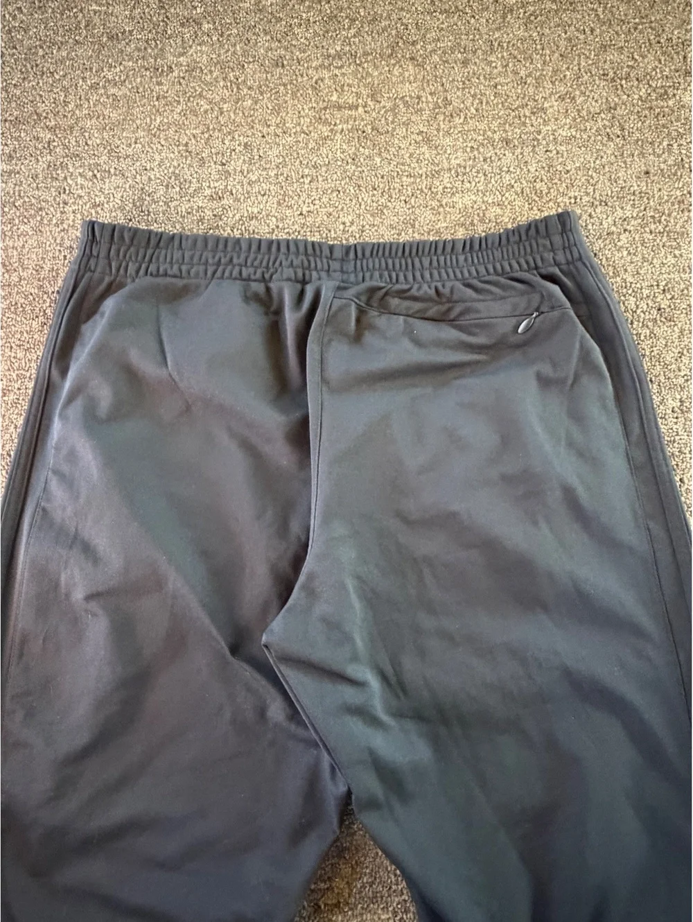 Adidas Men's Large Black 3-Stripe Track Pants Zip Pocket